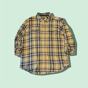 Dark Seas Yellow and Black Plaid Casual Shirt